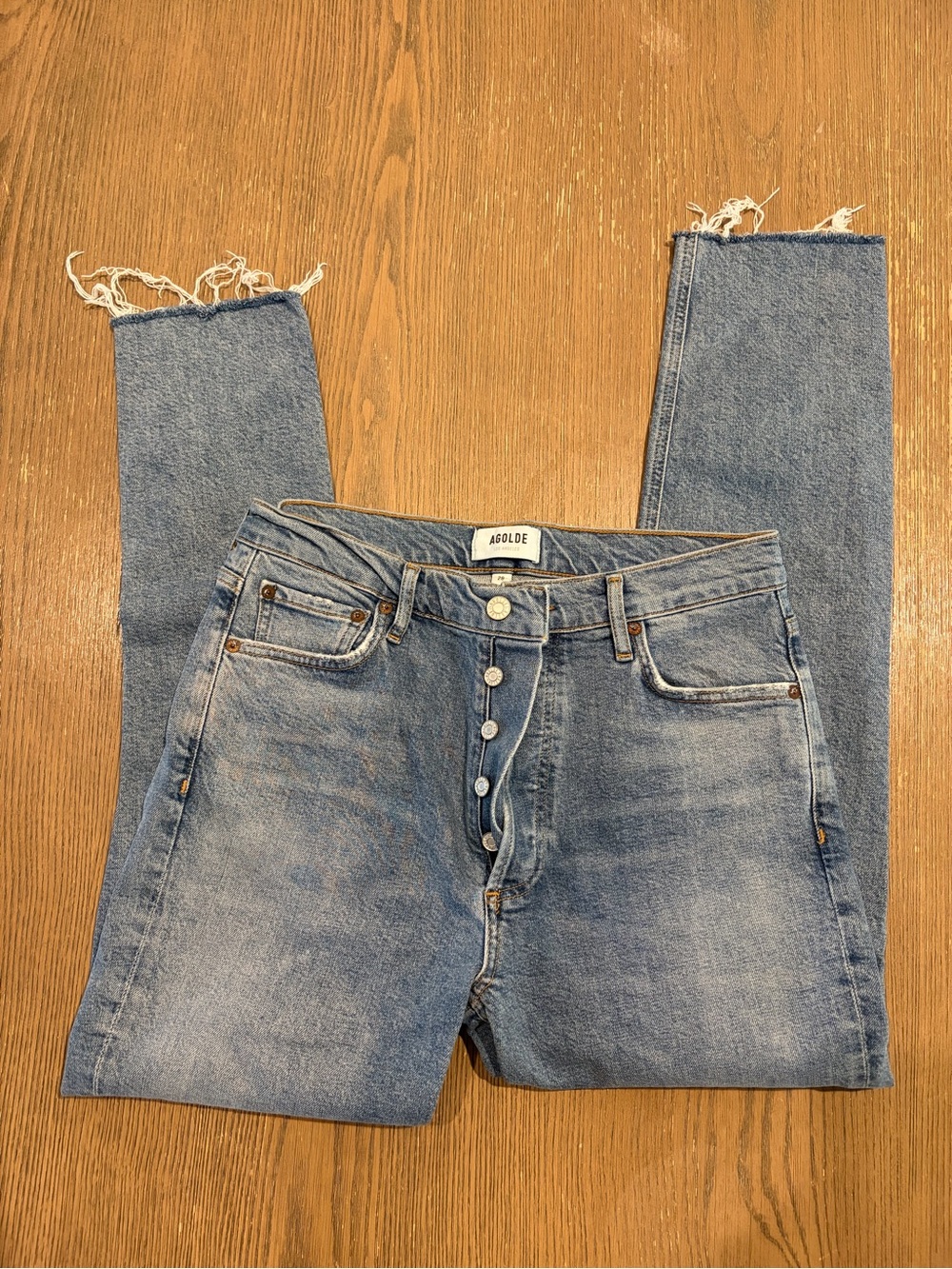 Agolde Light Blue Button-Fly Denim Jeans
